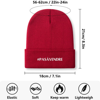 Canada n'est #PASÀVENDRE - Bonnet en tricot brodé dégradé rétro – Élégant et chaud pour l’hiver