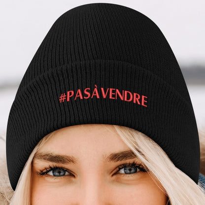 Canada n'est #PASÀVENDRE - Bonnet en tricot brodé dégradé rétro – Élégant et chaud pour l’hiver