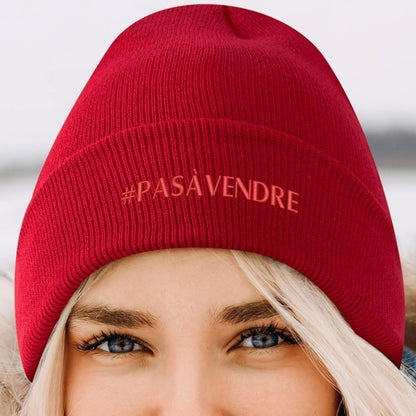 Canada n'est #PASÀVENDRE - Bonnet en tricot brodé dégradé rétro – Élégant et chaud pour l’hiver