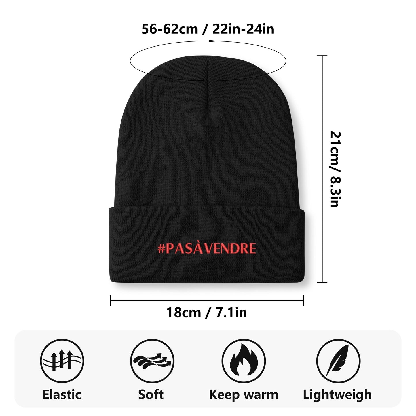 Canada n'est #PASÀVENDRE - Bonnet en tricot brodé dégradé rétro – Élégant et chaud pour l’hiver