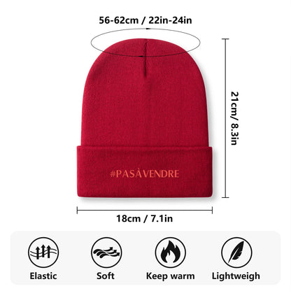 Canada n'est #PASÀVENDRE - Bonnet en tricot brodé dégradé rétro – Élégant et chaud pour l’hiver