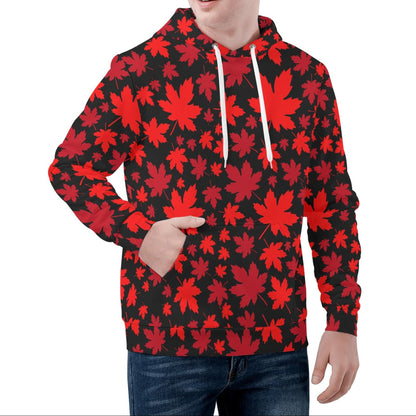 Maple Leaf - Men’s Velvet Hoodie – Warm, Durable, and Stylish