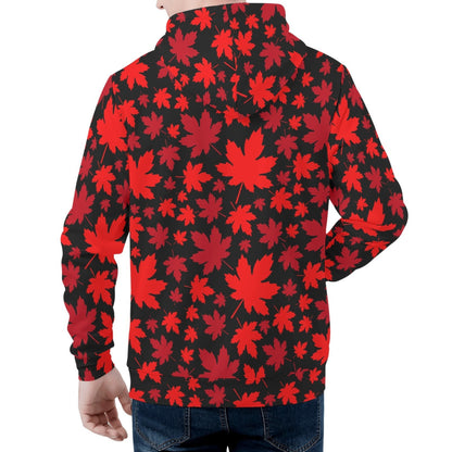 Maple Leaf - Men’s Velvet Hoodie – Warm, Durable, and Stylish