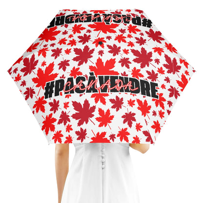 Canada n’est #PASÀVENDRE – Parapluie entièrement automatique avec impression extérieure – Unique, élégant et durable