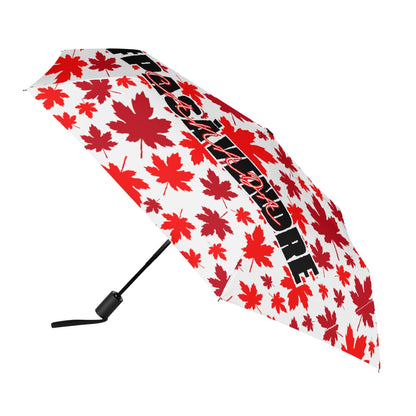 Canada n’est #PASÀVENDRE – Parapluie entièrement automatique avec impression extérieure – Unique, élégant et durable