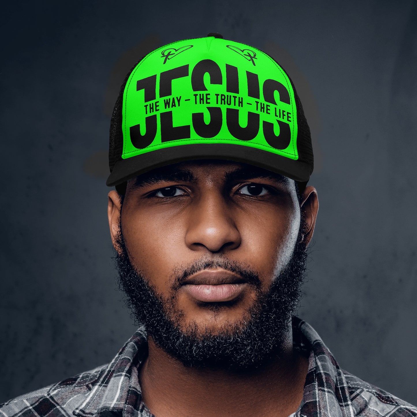 JESUS The Way The Truth The Life - Bright & Bold Breathable Mesh Trucker Cap – Adjustable Snapback Design