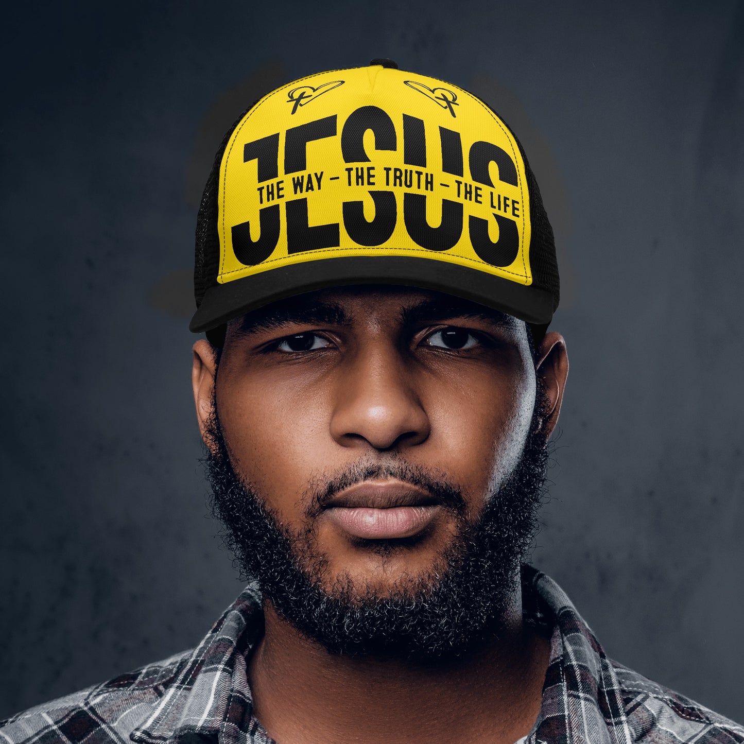 JESUS The Way The Truth The Life - Bright & Bold Breathable Mesh Trucker Cap – Adjustable Snapback Design