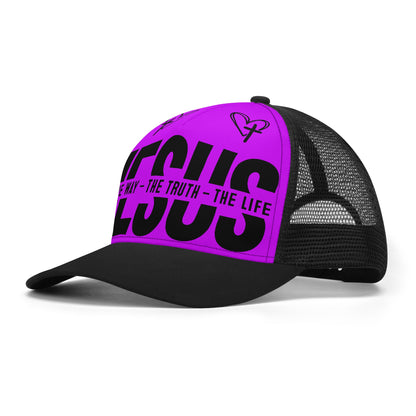 JESUS The Way The Truth The Life - Bright & Bold Breathable Mesh Trucker Cap – Adjustable Snapback Design