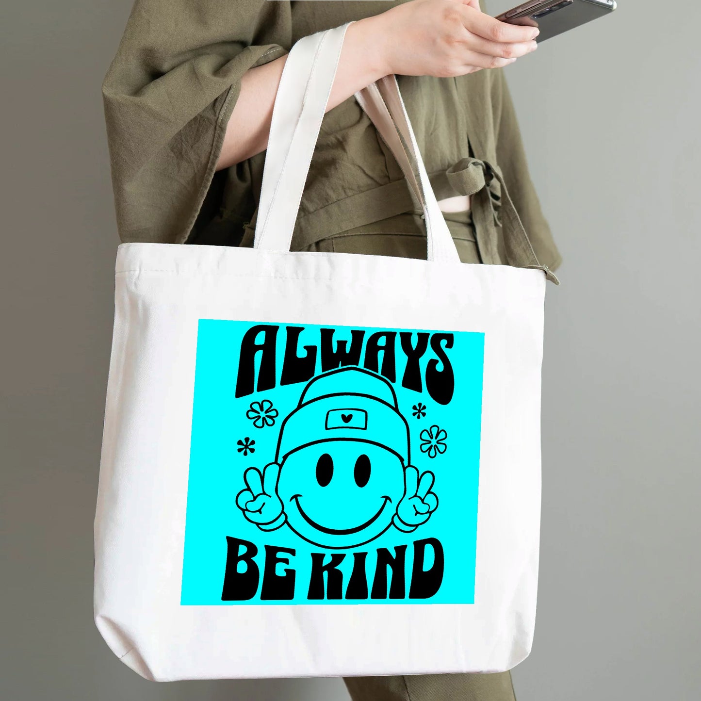 Retro Always Be Kind - 100% Cotton Tote Bag (Single-sided Print)