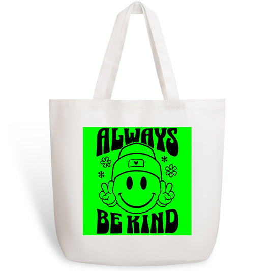 Retro Always Be Kind - 100% Cotton Tote Bag (Single-sided Print)