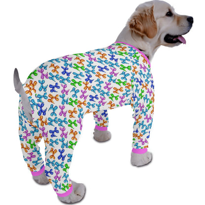 Cute Dog Balloons Dog Pajamas - Ultra-Soft and 4-Way Stretch for S-4XL Sizes