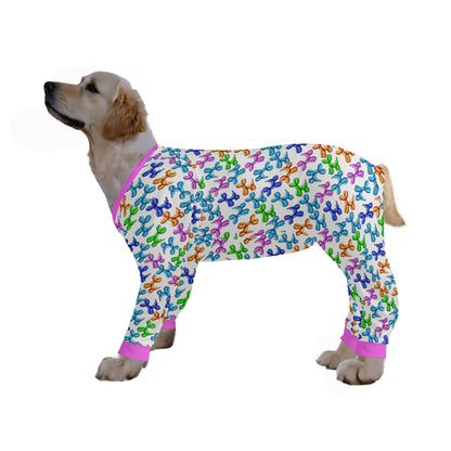 Cute Dog Balloons Dog Pajamas - Ultra-Soft and 4-Way Stretch for S-4XL Sizes