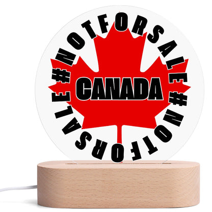 Canada is #NOTFORSALE - Round LED Acrylic Night Light with Wooden Base