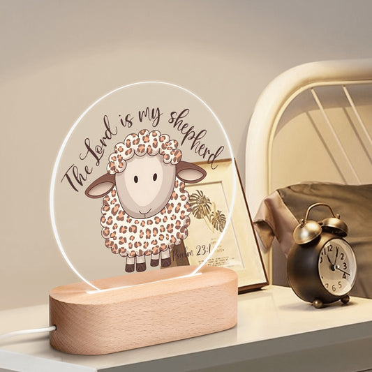 The Lord Is My Shepherd - Christian Acrylic Round Lamp Night Light Home Decor