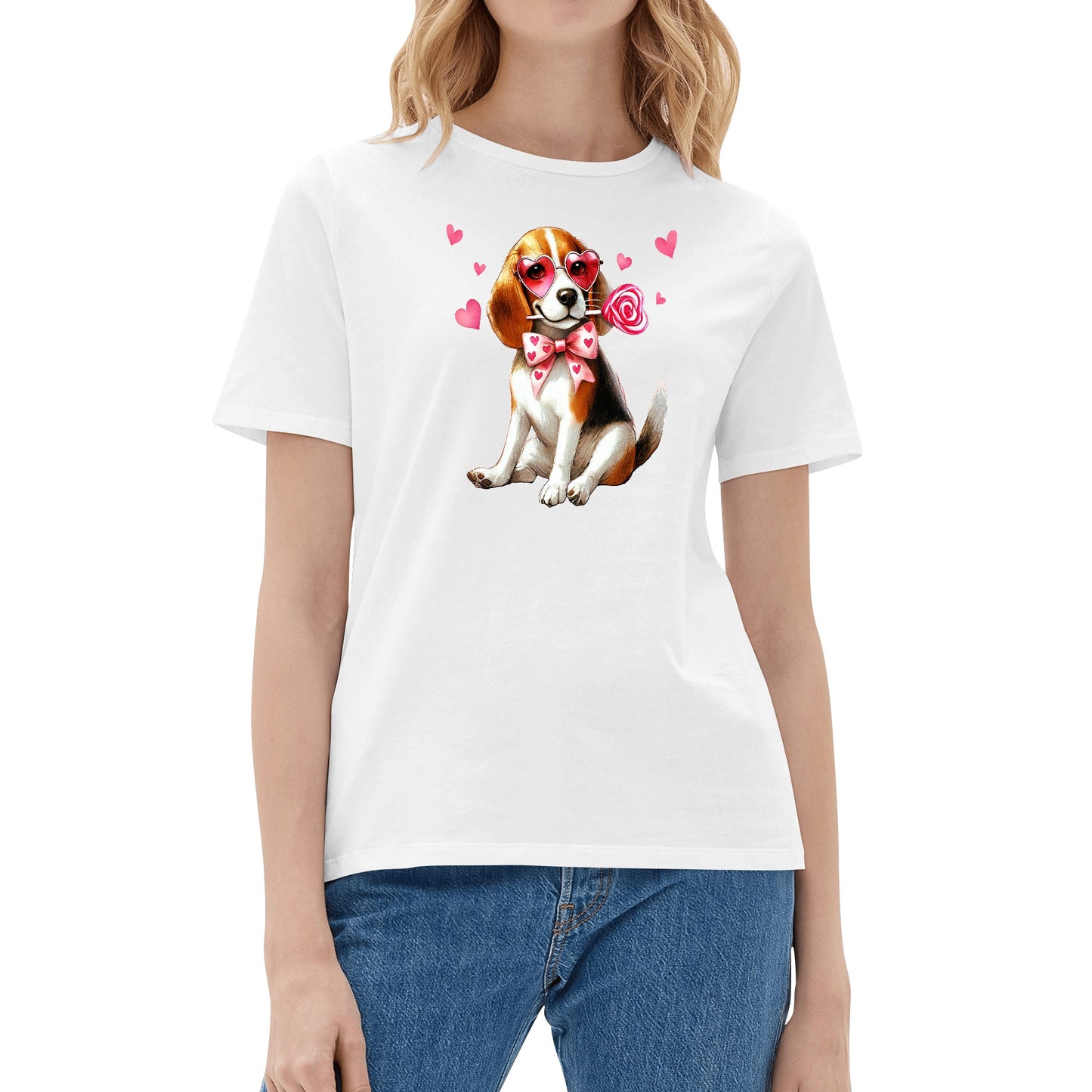 Valentines Day Pooches Part 2 - Womens 100% Soft Cotton Dog T-Shirt