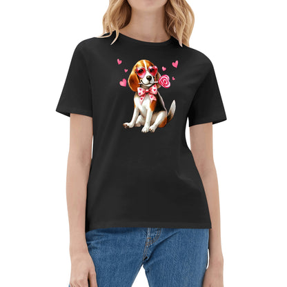 Valentines Day Pooches Part 2 - Womens 100% Soft Cotton Dog T-Shirt