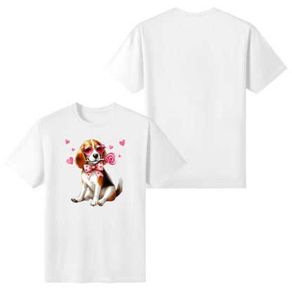 Valentines Day Pooches Part 2 - Womens 100% Soft Cotton Dog T-Shirt