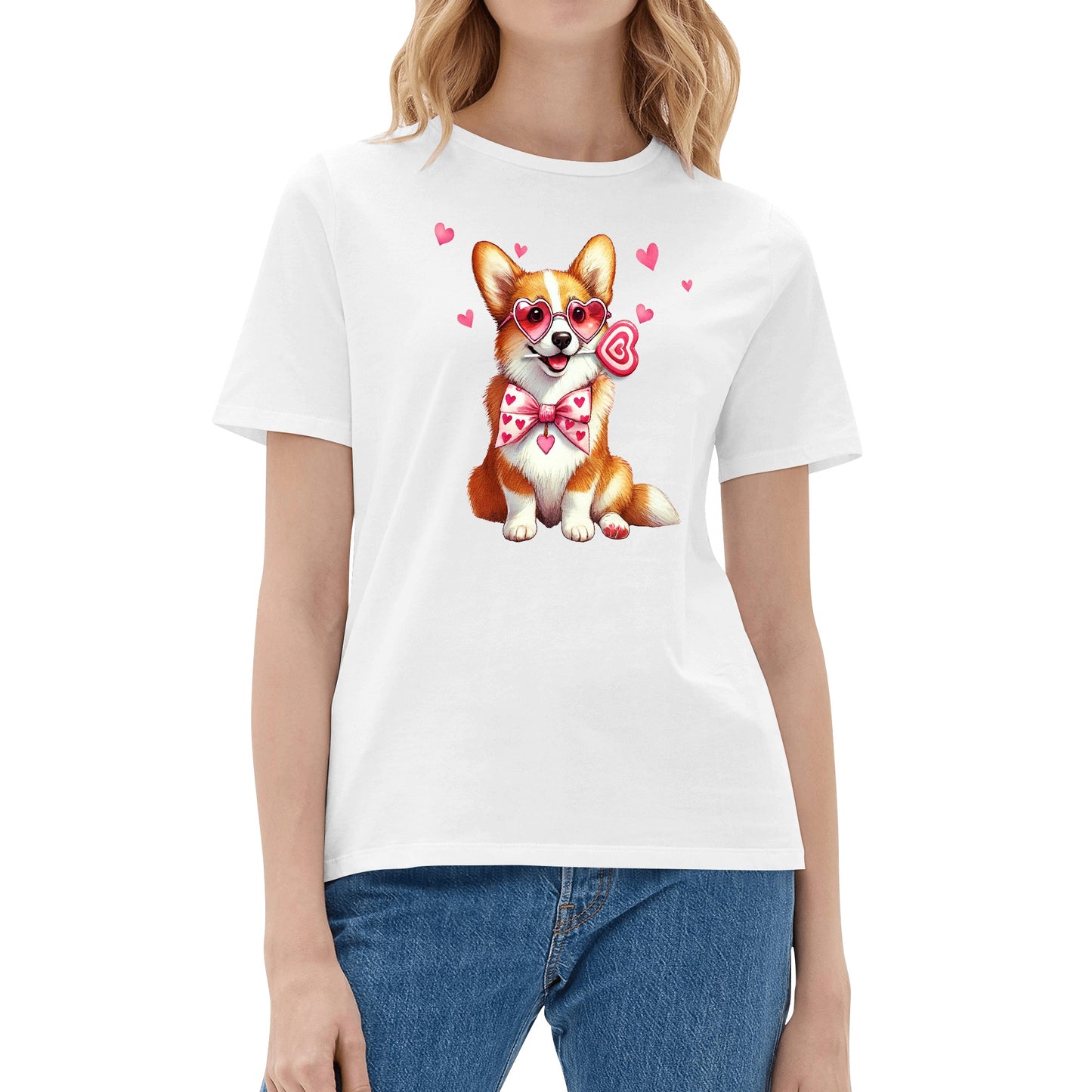 Valentines Day Pooches Part 2 - Womens 100% Soft Cotton Dog T-Shirt