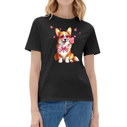 Valentines Day Pooches Part 2 - Womens 100% Soft Cotton Dog T-Shirt