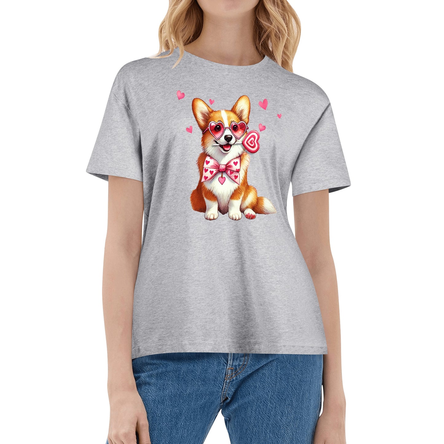 Valentines Day Pooches Part 2 - Womens 100% Soft Cotton Dog T-Shirt