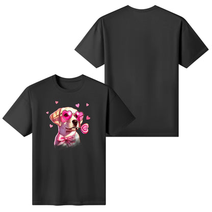 Valentines Day Pooches Part 3 - Womens 100% Soft Cotton Dog T-Shirt