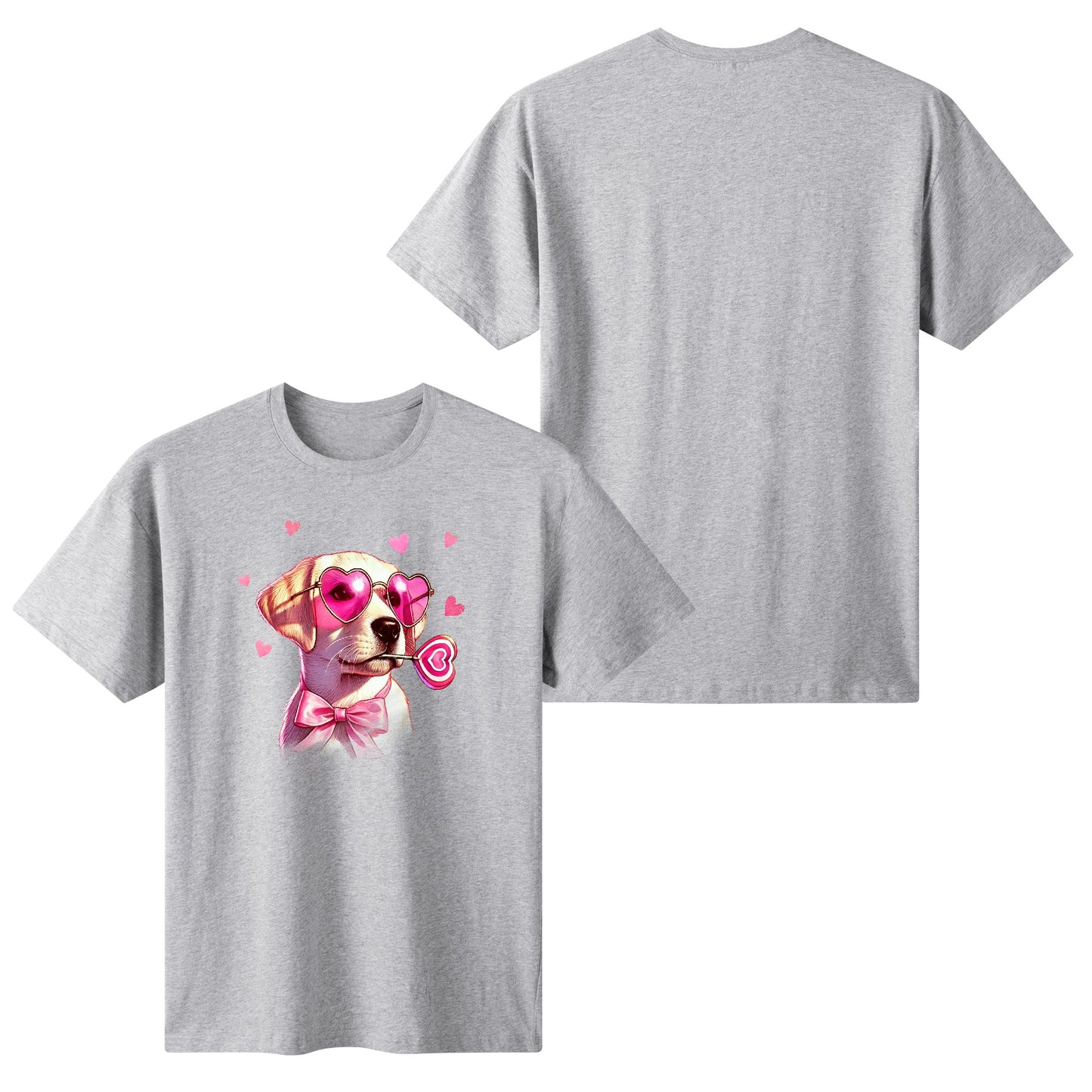 Valentines Day Pooches Part 3 - Womens 100% Soft Cotton Dog T-Shirt