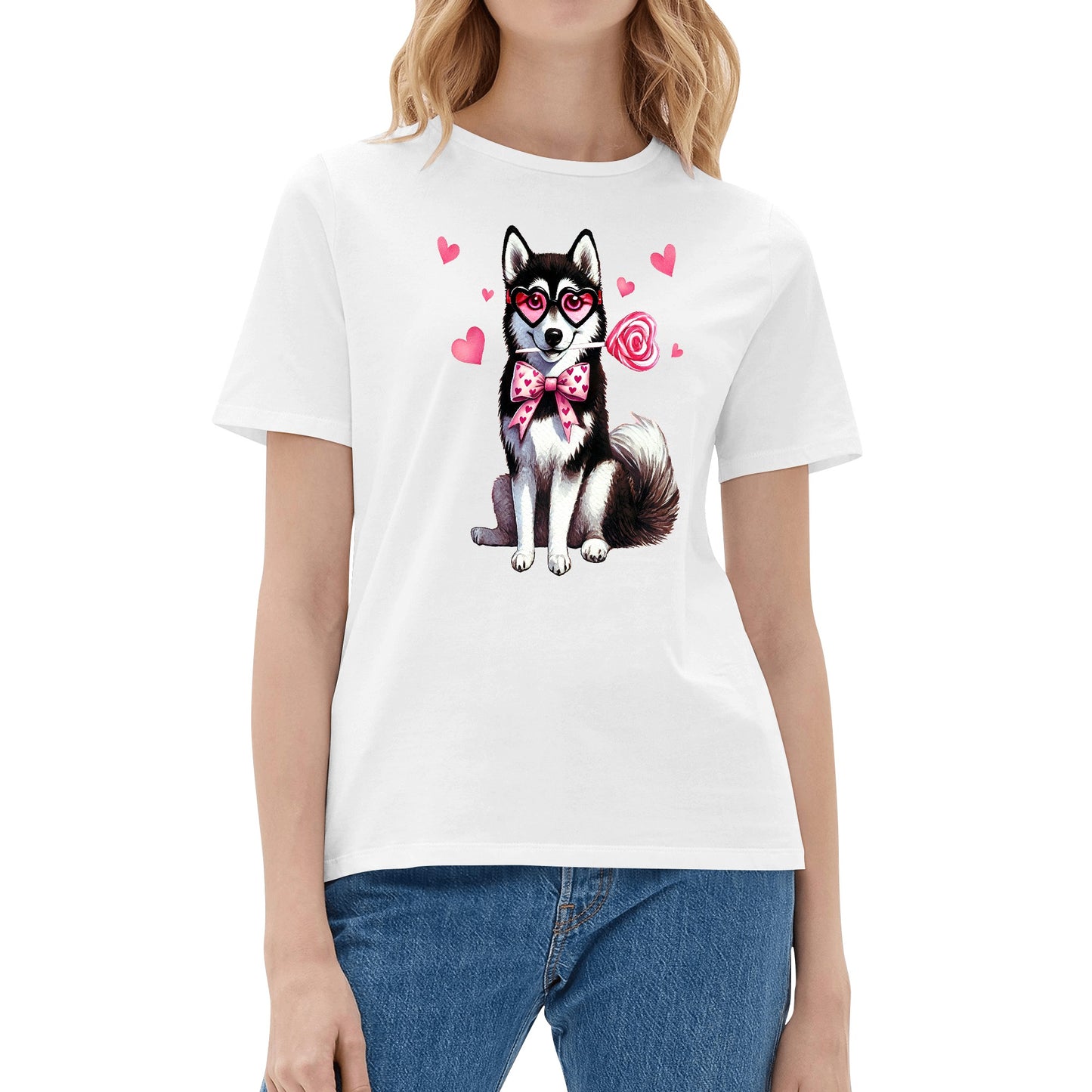 Valentines Day Pooches Part 3 - Womens 100% Soft Cotton Dog T-Shirt