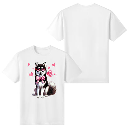 Valentines Day Pooches Part 3 - Womens 100% Soft Cotton Dog T-Shirt