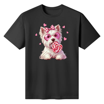 Valentines Day Pooches Part 3 - Womens 100% Soft Cotton Dog T-Shirt