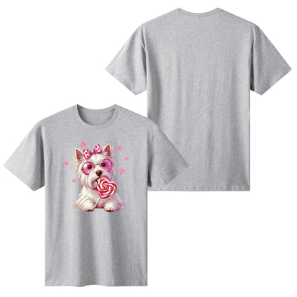 Valentines Day Pooches Part 3 - Womens 100% Soft Cotton Dog T-Shirt