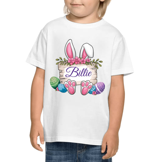 Easter Bunny Personalizable Kids100% Soft Cotton T-Shirt