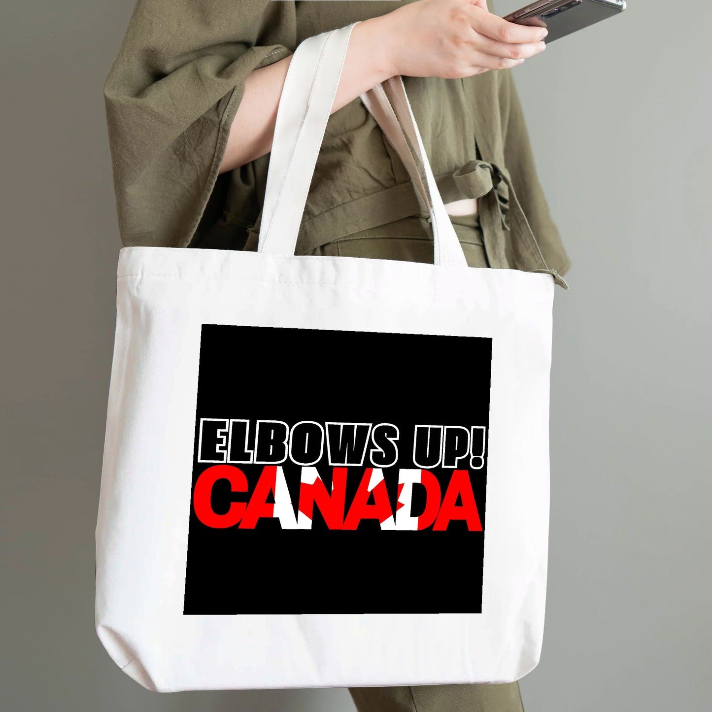 Elbows Up! - 100% Cotton Tote Bag (Single-sided Print)