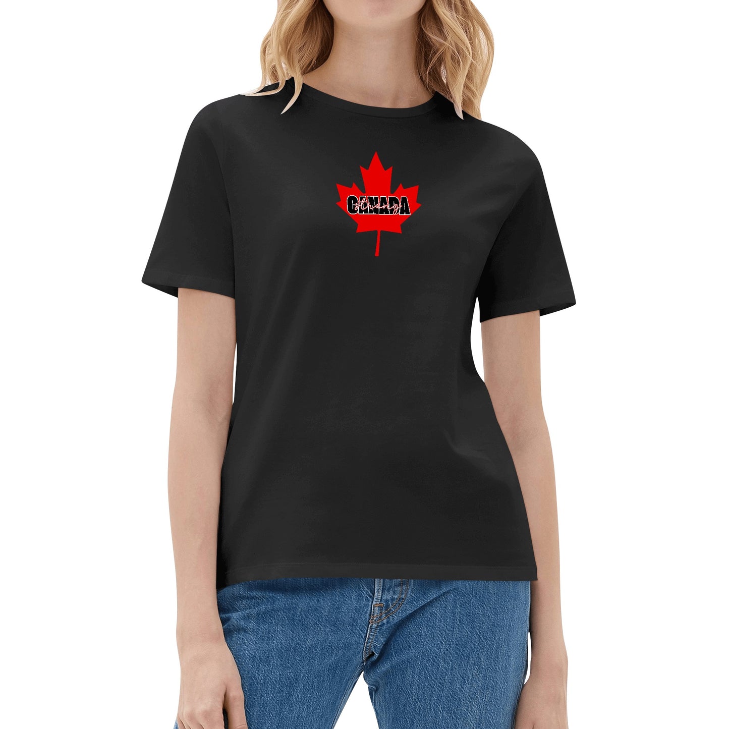 Elbows Up! | Canada Strong - Womens (Double-Sided) 100% Soft Cotton T-Shirt