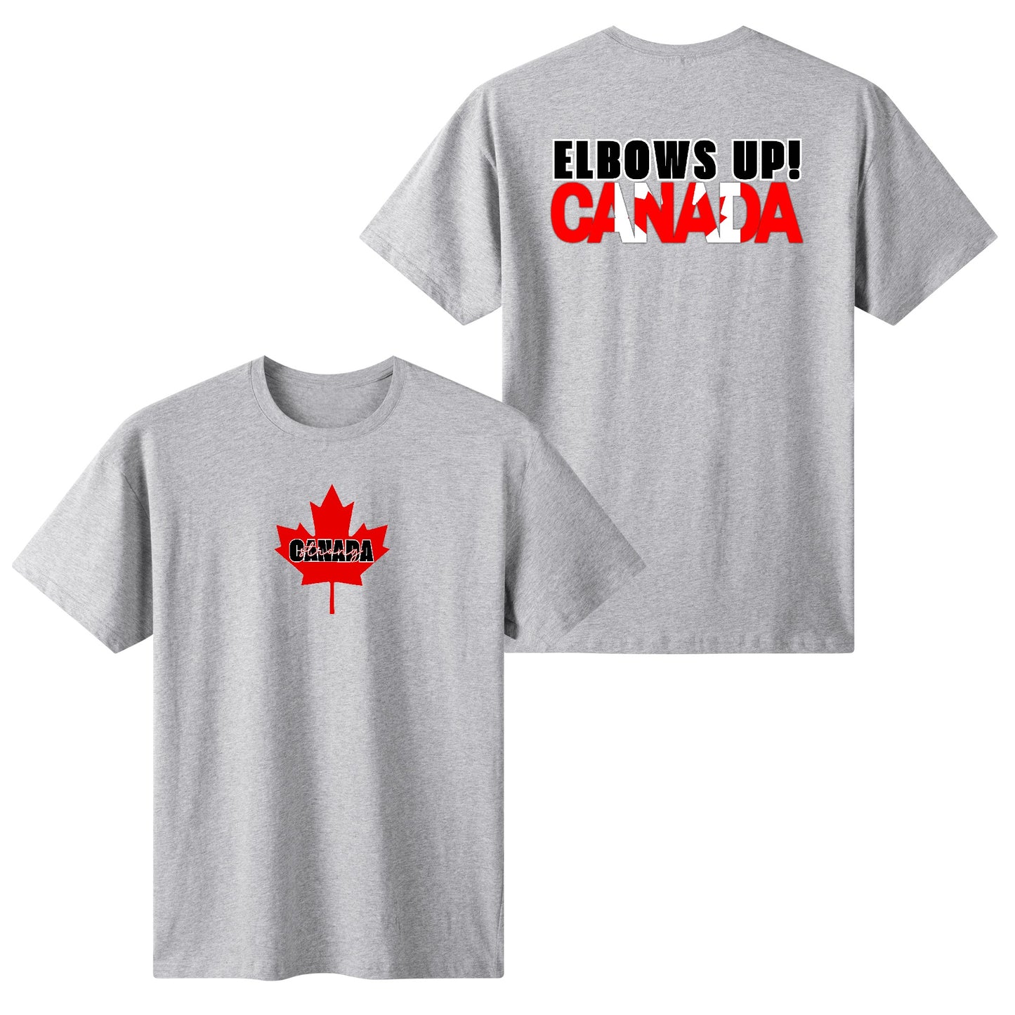 Elbows Up! | Canada Strong - Womens (Double-Sided) 100% Soft Cotton T-Shirt