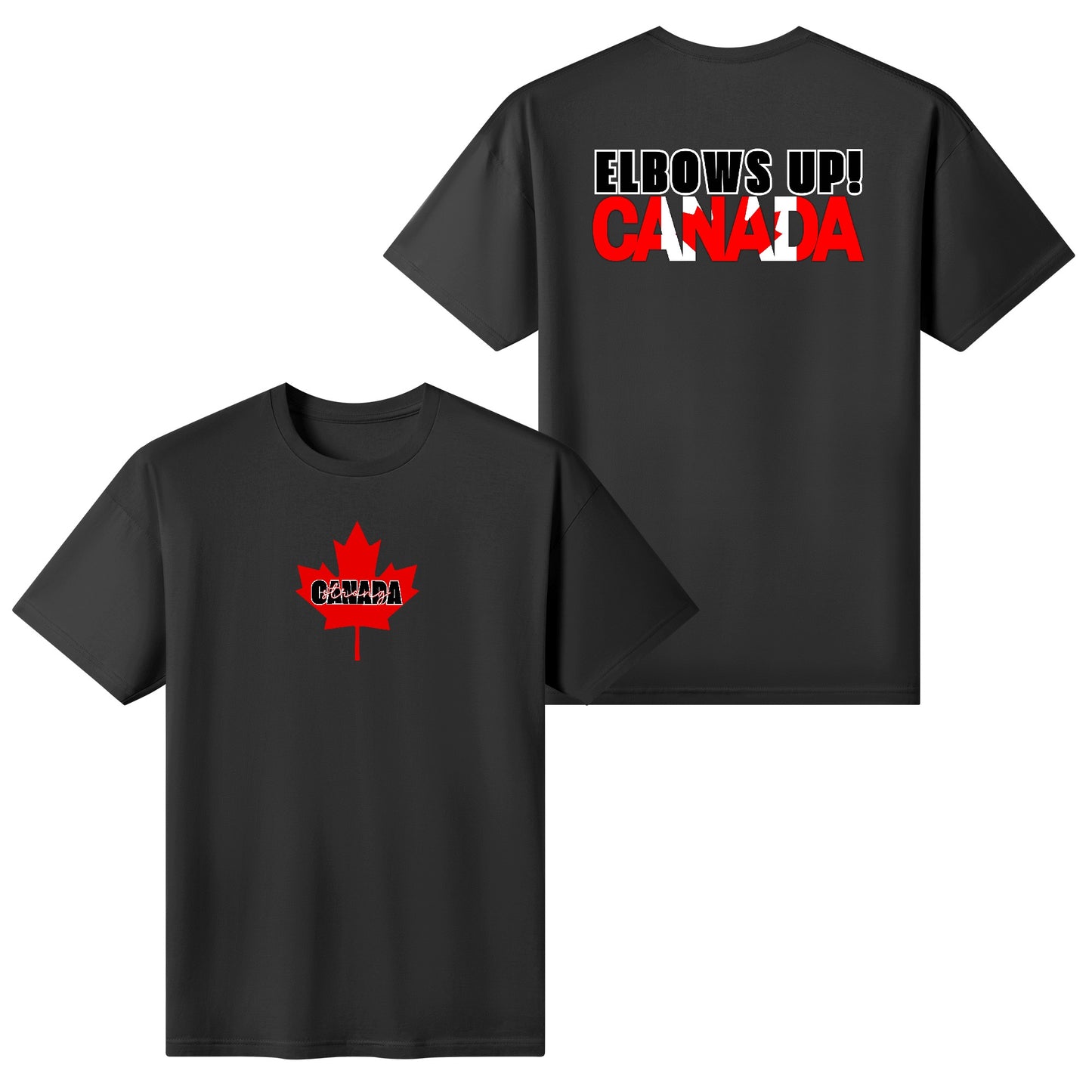 Elbows Up! | Canada Strong - Womens (Double-Sided) 100% Soft Cotton T-Shirt