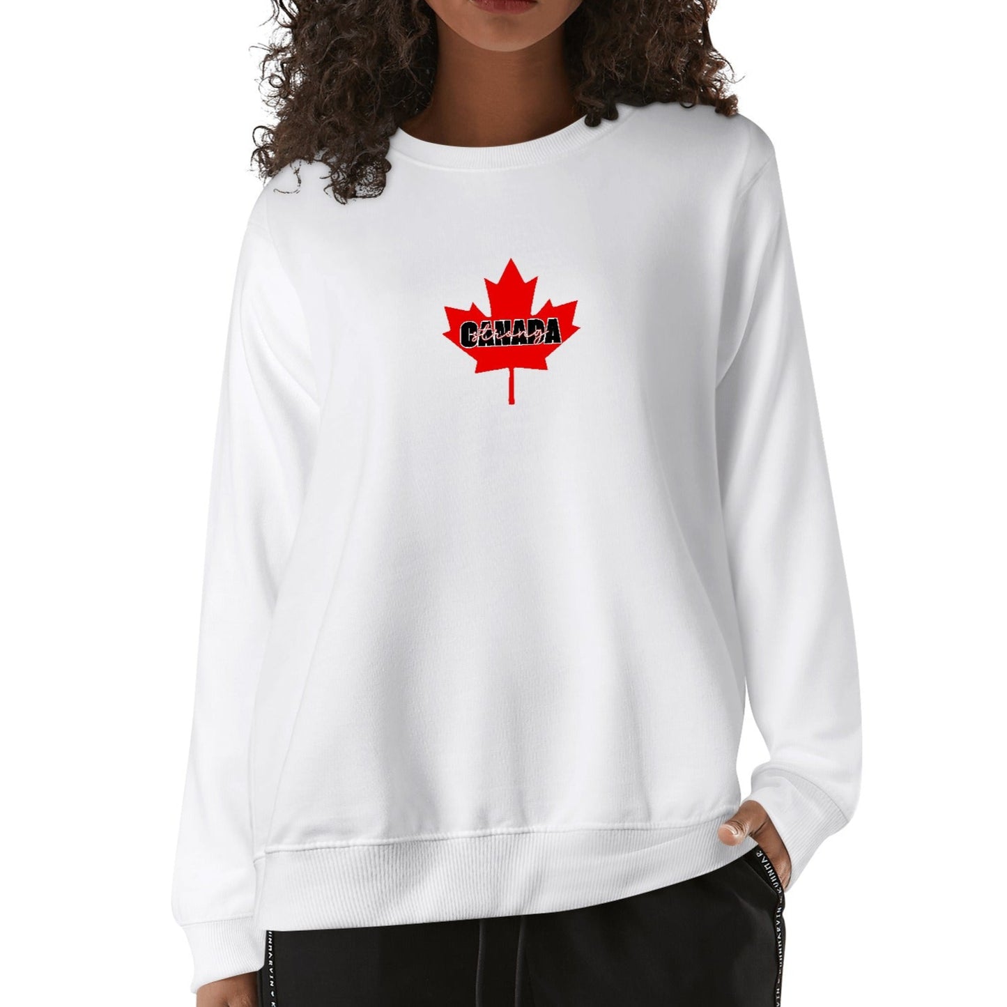 Elbows Up! Canada - Canada Strong - Front & Back Print Unisex 100% Soft Cotton Sweatshirt