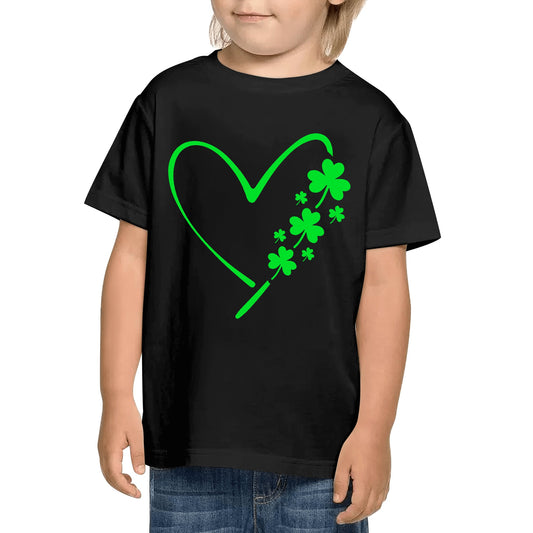 Irish Clover Love - Kids 100% Soft Cotton St. Patricks Day T-Shirt