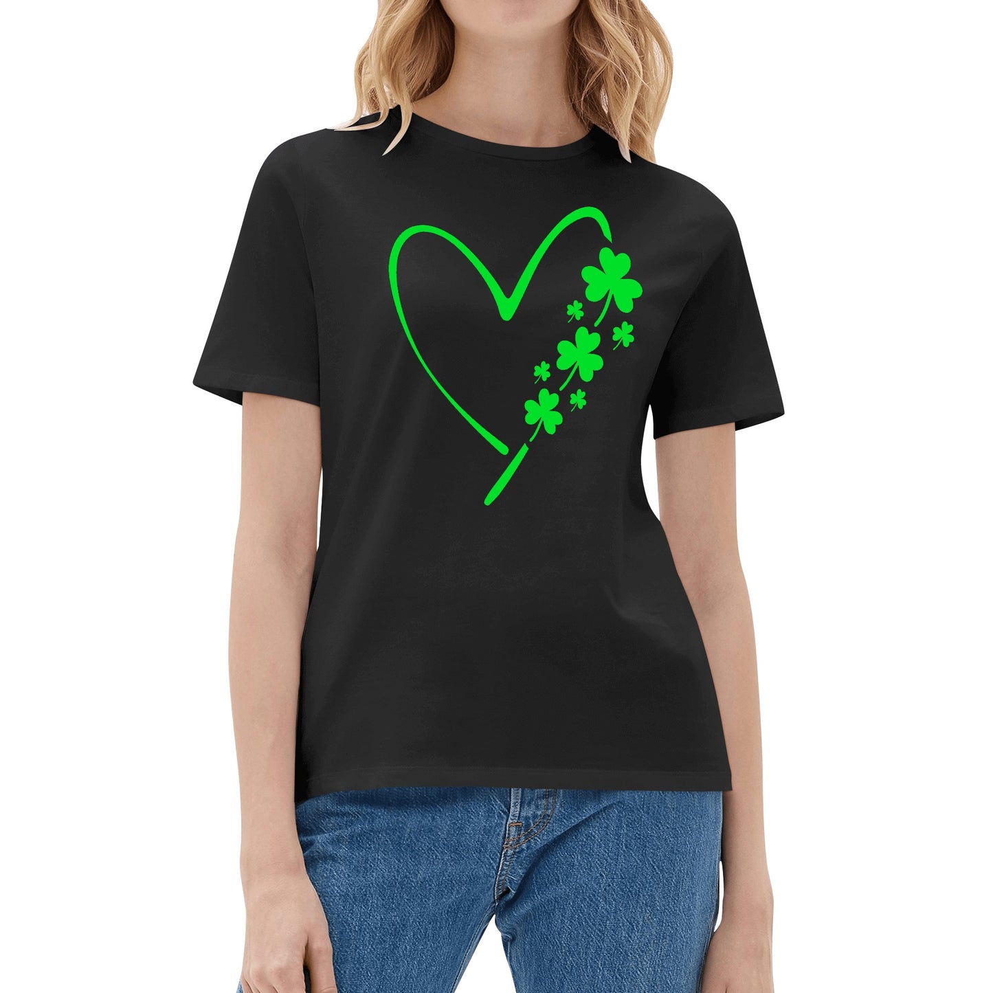 Irish Clover Love - Womens 100% Soft Cotton T-Shirt