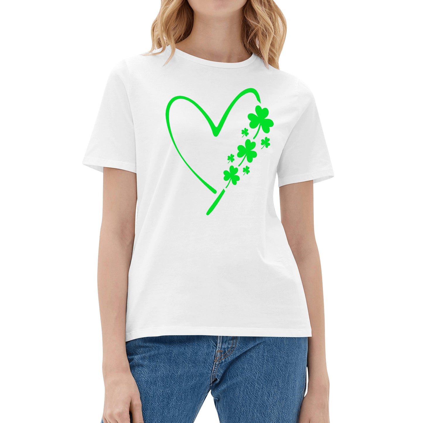 Irish Clover Love - Womens 100% Soft Cotton T-Shirt