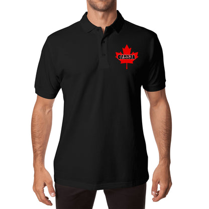 Mettre de l’épaule - Canada forte - Unisex Adult (Front & Back Print) 100% Cotton Polo Shirt