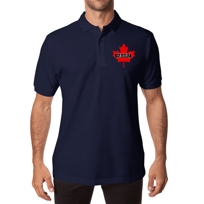 Mettre de l’épaule - Canada forte - Unisex Adult (Front & Back Print) 100% Cotton Polo Shirt