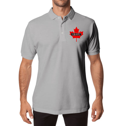 Mettre de l’épaule - Canada forte - Unisex Adult (Front & Back Print) 100% Cotton Polo Shirt