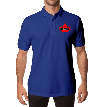 Mettre de l’épaule - Canada forte - Unisex Adult (Front & Back Print) 100% Cotton Polo Shirt