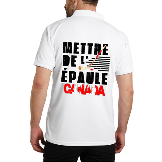 Mettre de l’épaule - Canada forte | Polo 100% coton - Impression avant et arrière