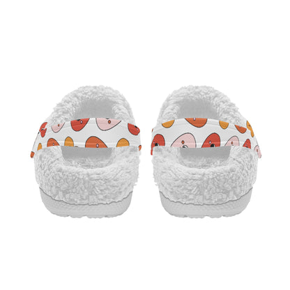 Retro Love & Hearts | Fleece-Lined Clog Slippers - Cozy, Versatile & Made for Everyday Comfort