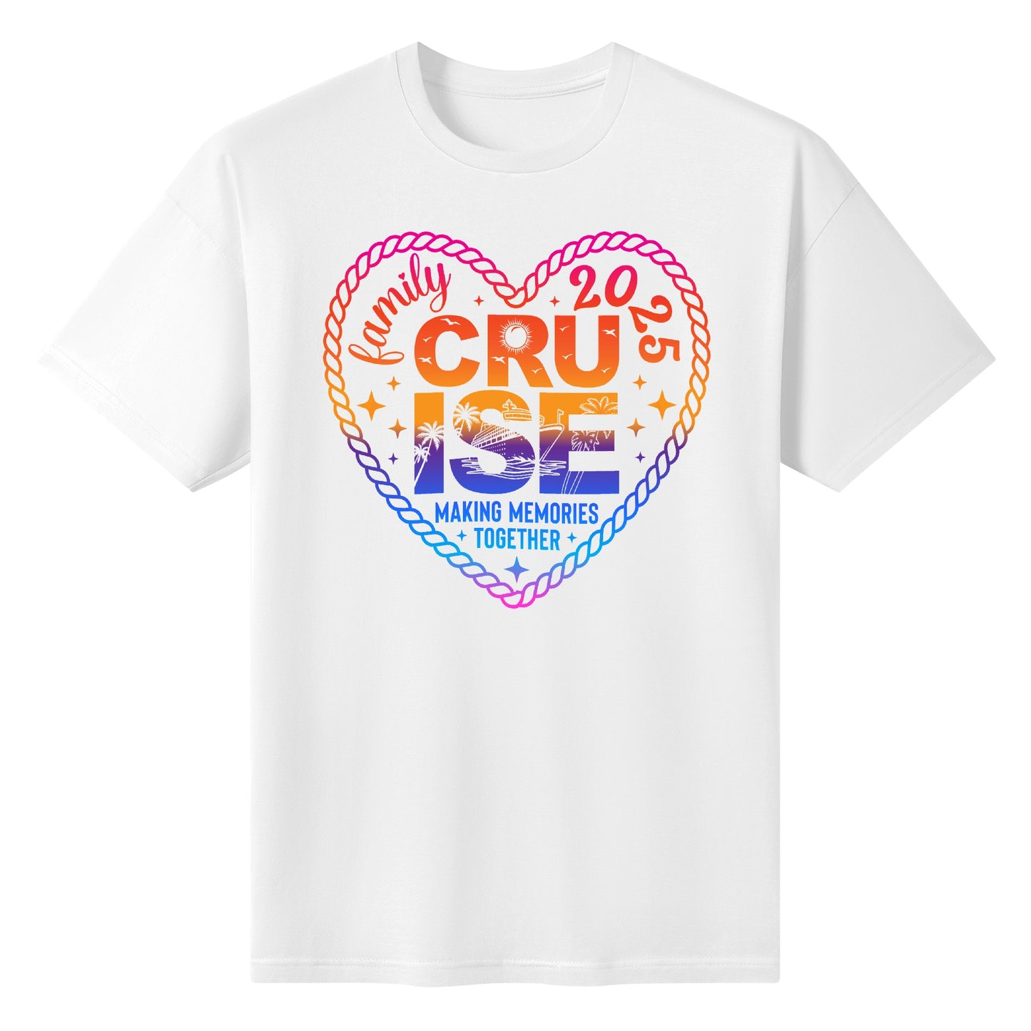 PERSONALIZED - Family Cruise 2025 - Making Memories Together | Womens 100% Soft Cotton T-Shirt (F&B)
