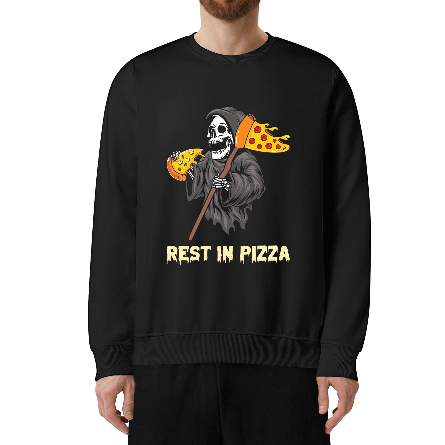 Rest in Pizza | Unisex 100% Soft Cotton Sweatshirt - Pizza Lovin Fun!