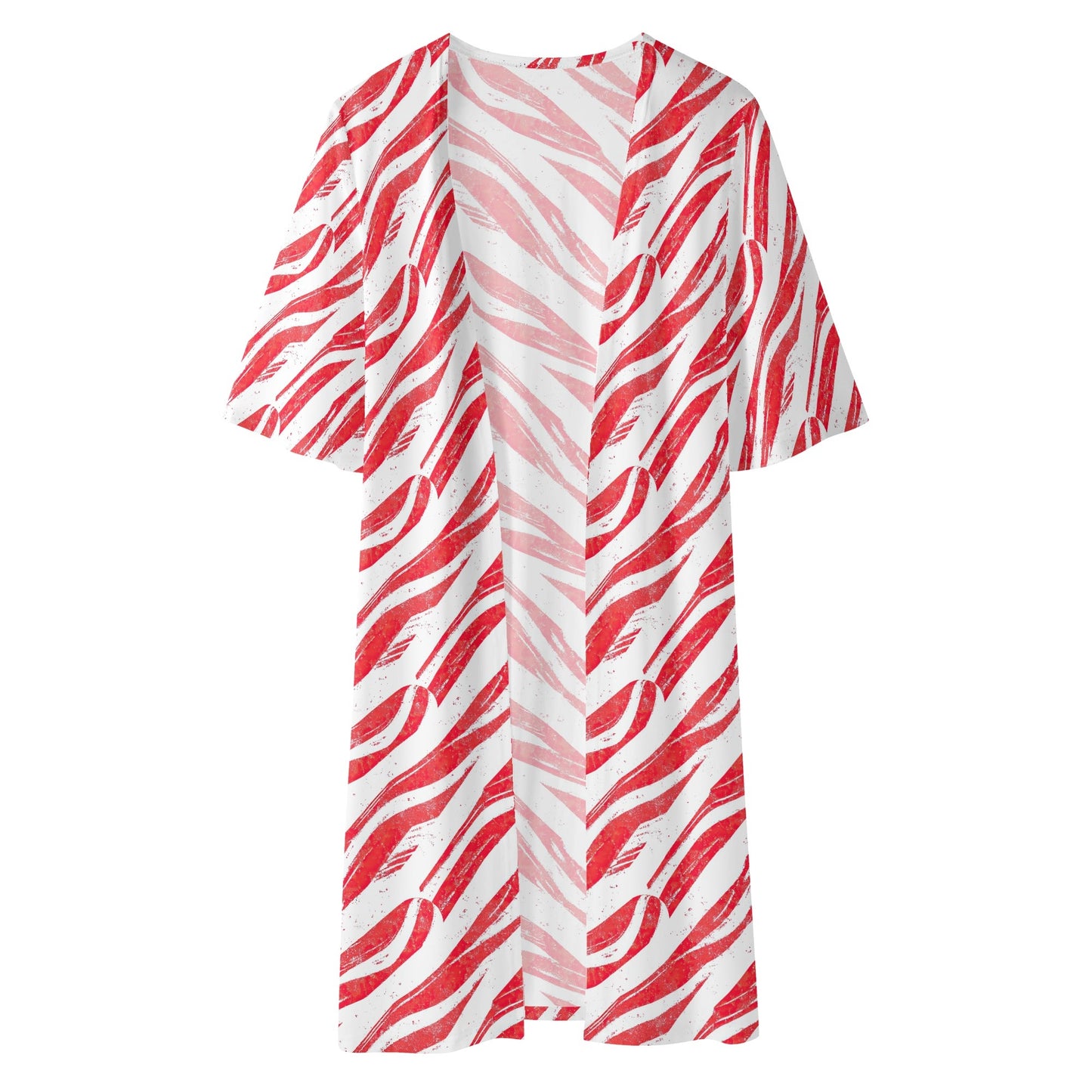 Winter Reds | Womens Half Sleeve Kimono Robe – Lightweight Layers, Effortless Style