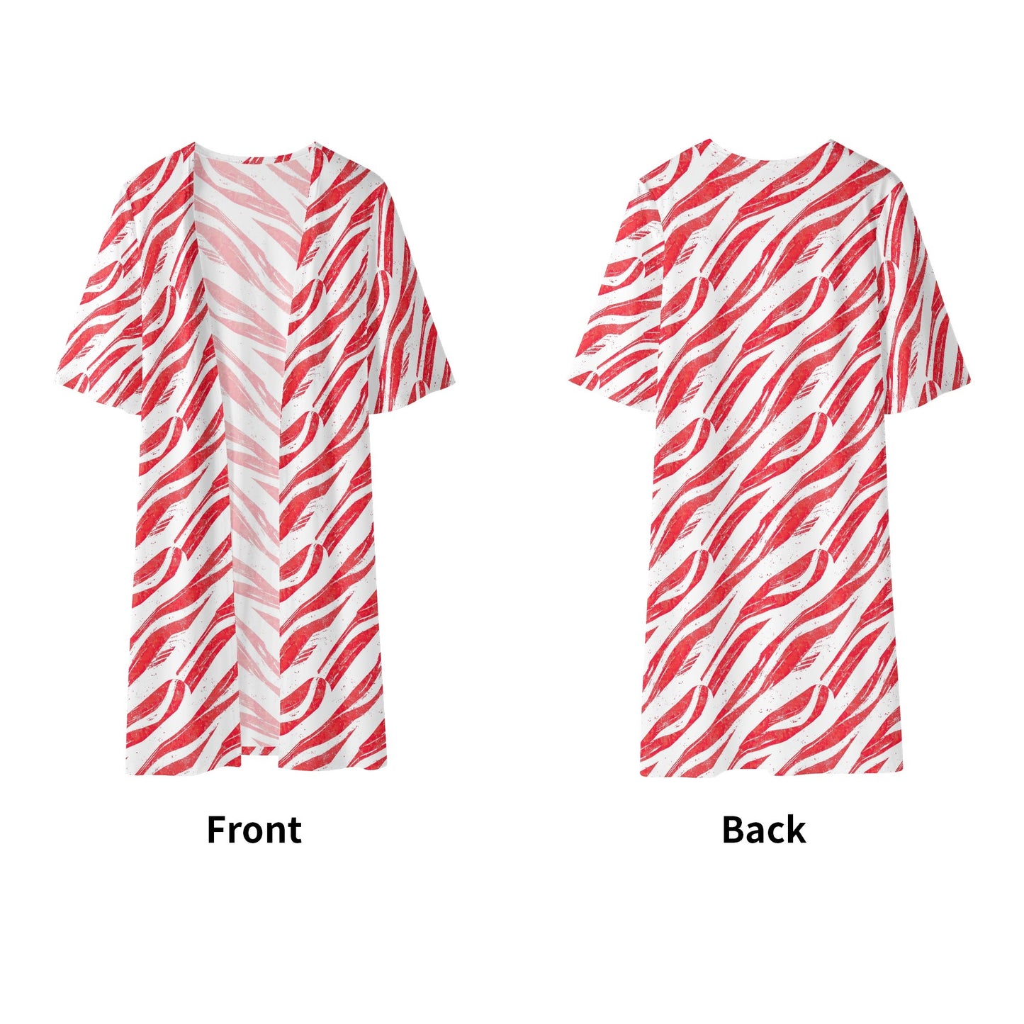 Winter Reds | Womens Half Sleeve Kimono Robe – Lightweight Layers, Effortless Style