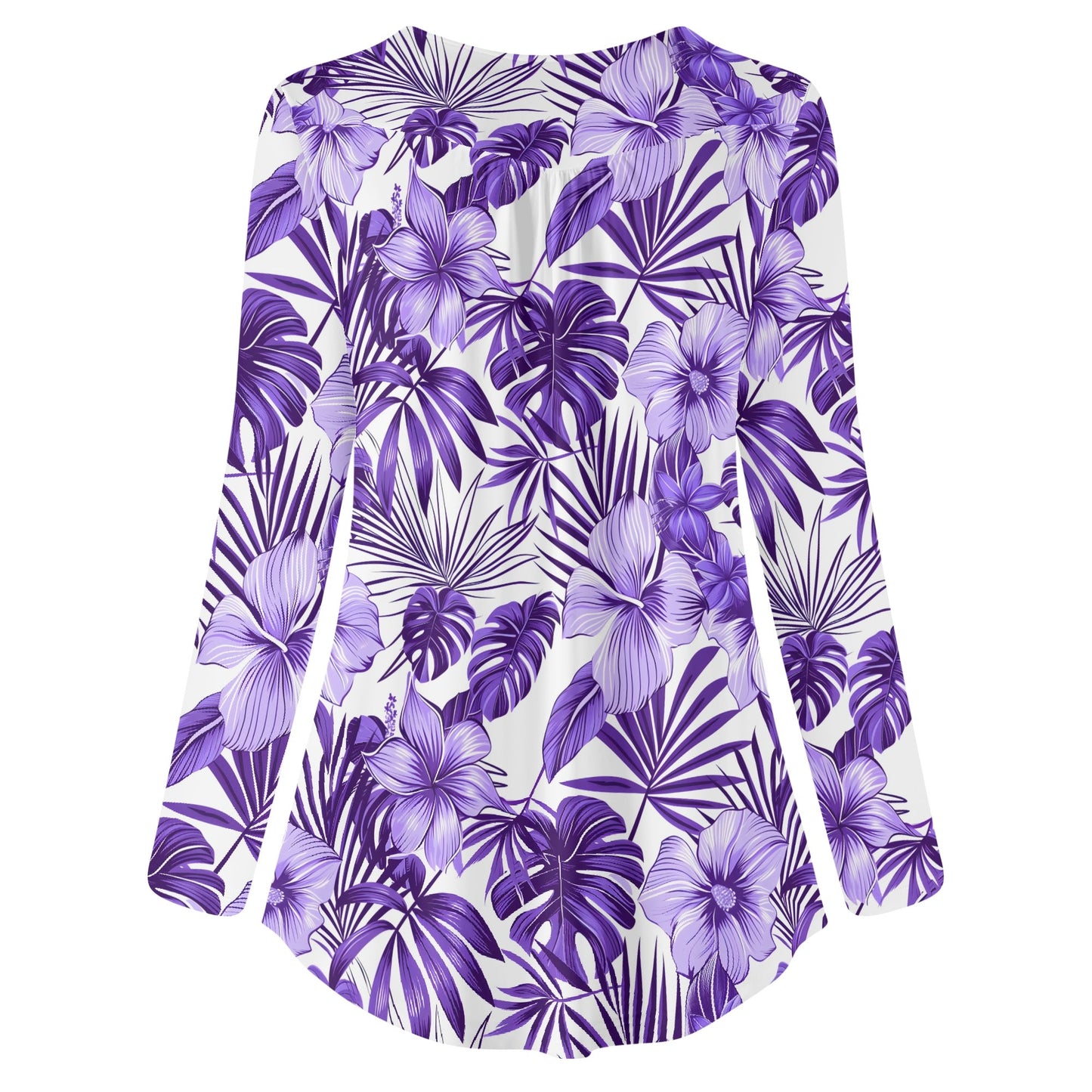 Tropical Dreams | Women's Long Sleeve Loose Flare Blouse - Avail in Plus Sizes